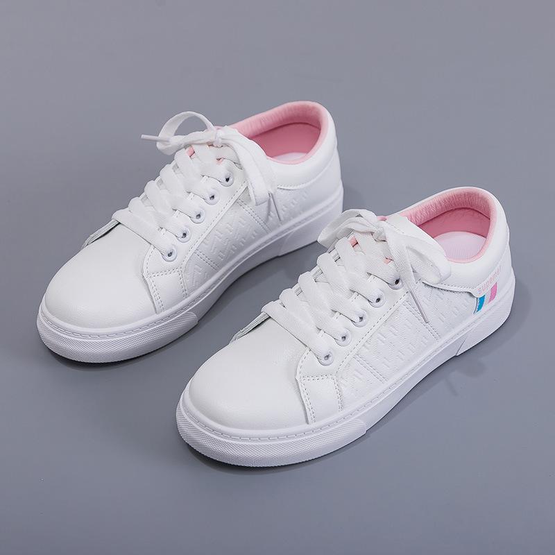 Модные туфли на плоской подошве, весенние, кожаные, легкие, белые, женские, на платформе, вулканизированные, осенние, повседневные, дышащие, спортивные, на плоской подошве, размер 35-40