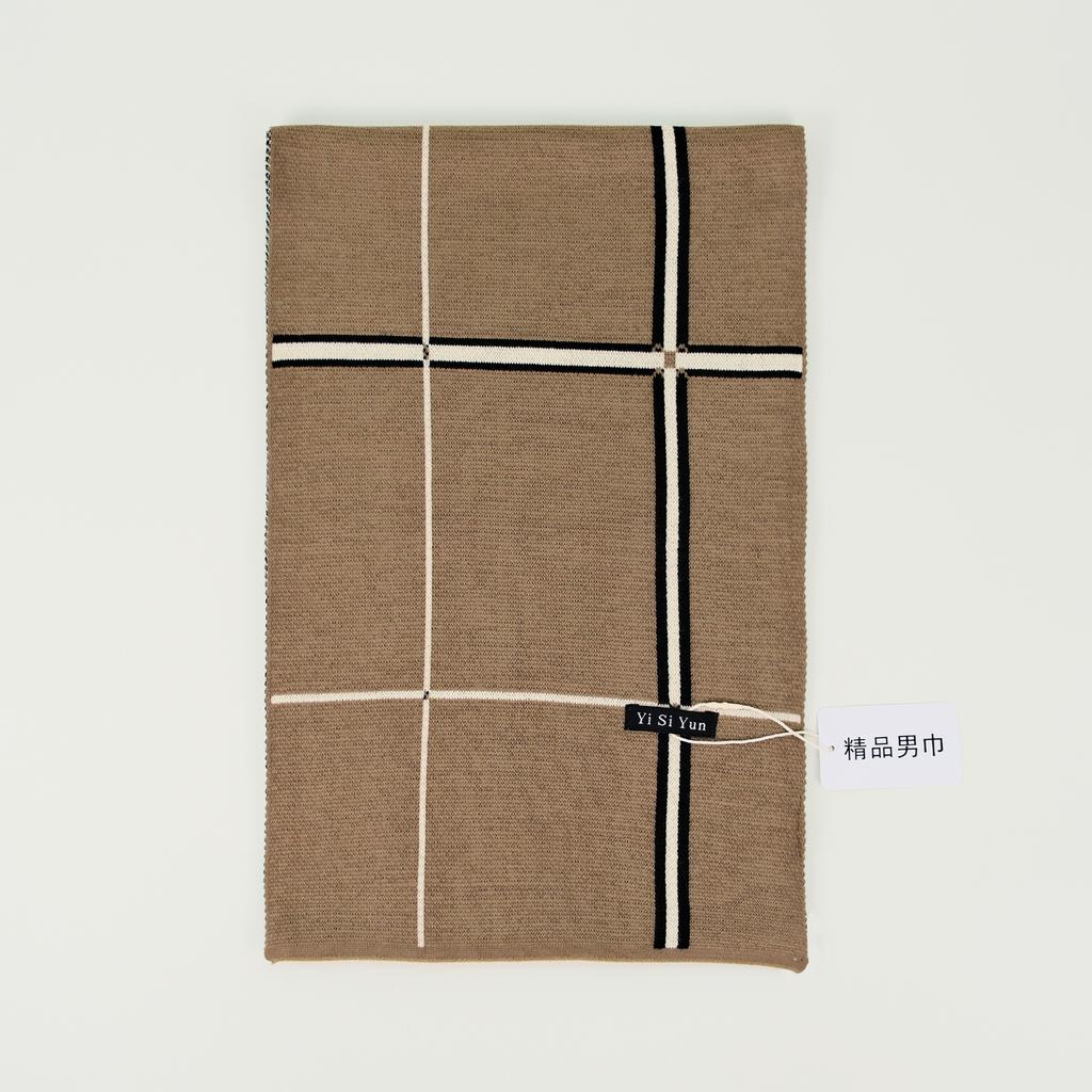 Men's Classic Winter Scarf Cashmere Feel Winter Scarves Long Formal Soft Scarf for Men Casual Scarves Luxuriously Plaid Scarf