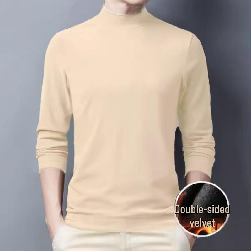 Унисекс двухсторонний флисовый водолазка с длинным рукавом облегающий теплый топ