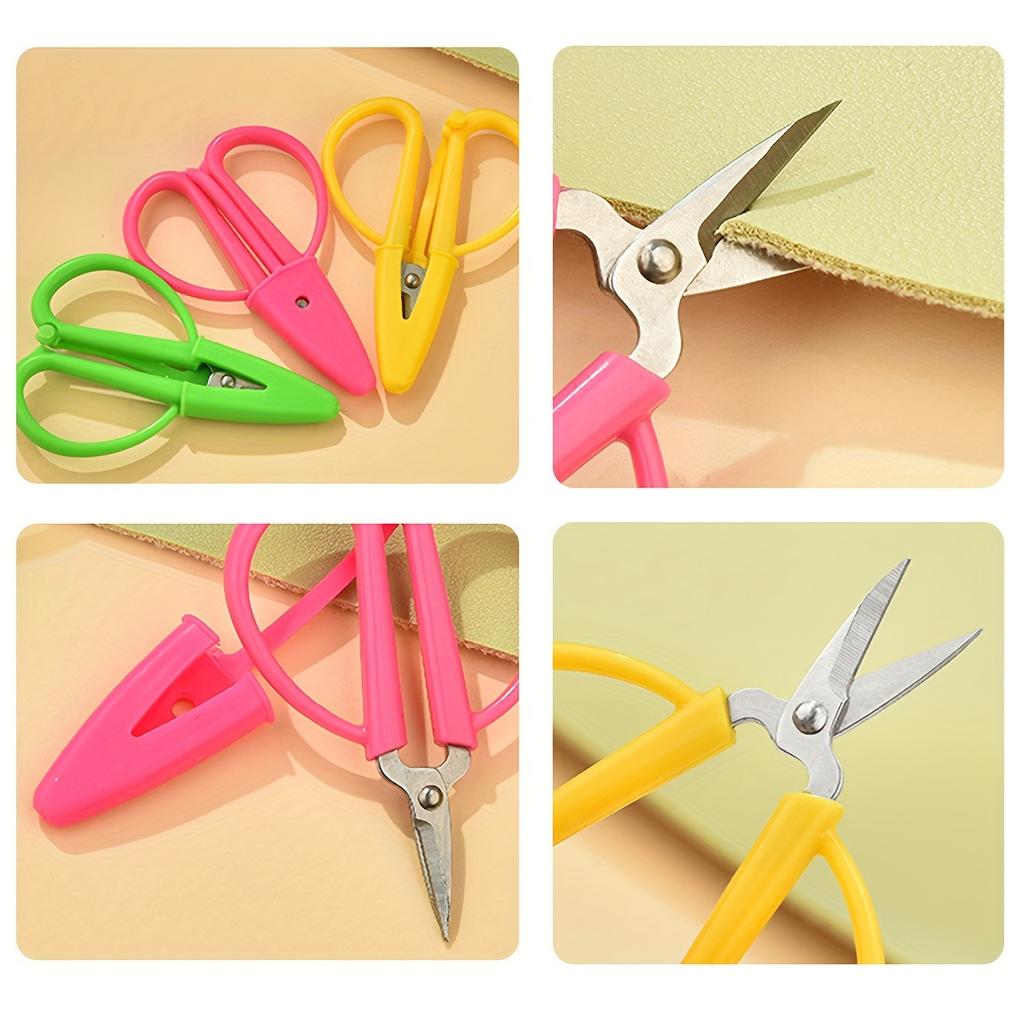 Компактные мини-ножницы с силиконовым покрытием - Портативные ножницы для обрезки ниток и вышивания, Безопасный заостренный кончик, Идеальны для шитья и рукоделия