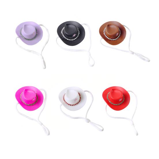 Шляпы для маленьких животных Хомяк Мини ковбойская шляпа Дизайн со стразами в виде звезды Крошечная шляпа для питомца Аксессуары для костюма для морской свинки кролика