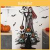Halloween Ghost Bride Groom With Pumpkin Skeleton Wall Stickers For Home Decor