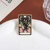 The Black Cat Tarot Enamel Pins Custom Night Sky Rose Brooches Lapel Badges Clothes Animal Jewelry Gift for Kids Friends