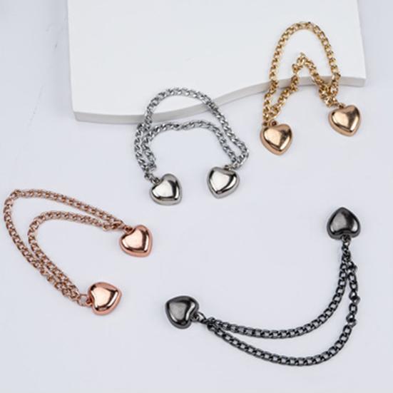 1 пара многофункциональных магнитных зажимов для одежды с цепочкой, многоцелевая брошь без штифта, металлические пуговицы, зажим для одежды, шали, шарфа, брюк, манжет, магнит