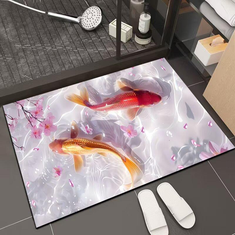 Diatom mud floor mat bathroom door toilet water absorption non-slip toilet silicone quick-drying mat home soft carpet