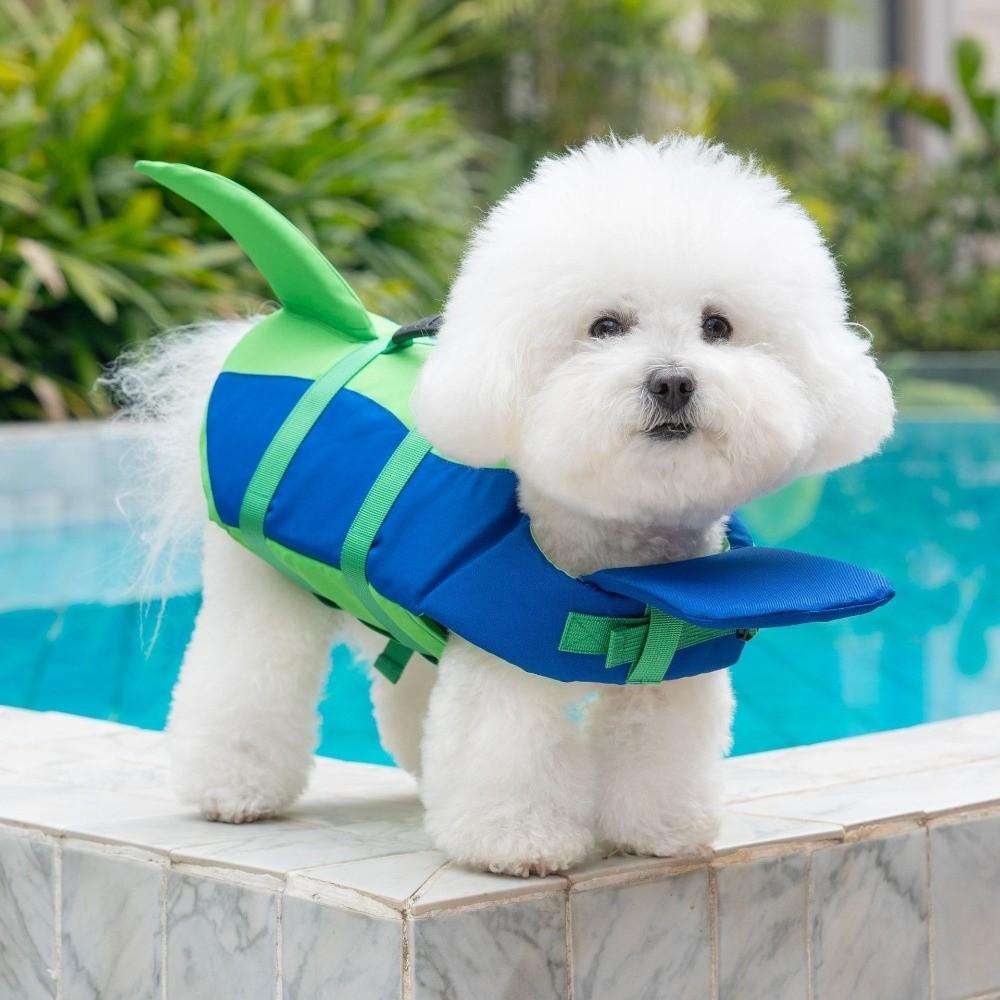 Superior Buoyancy Pet Life Jacket Shark Shape Dog Swimming Suit Dog Life Vest Water Safety