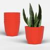Шестигранный 8-дюймовый набор из 6 пластиковых цветочных горшков для домашнего декора, горшки для комнатных растений для гостиной, пластиковый цветочный горшок для сада (красный)