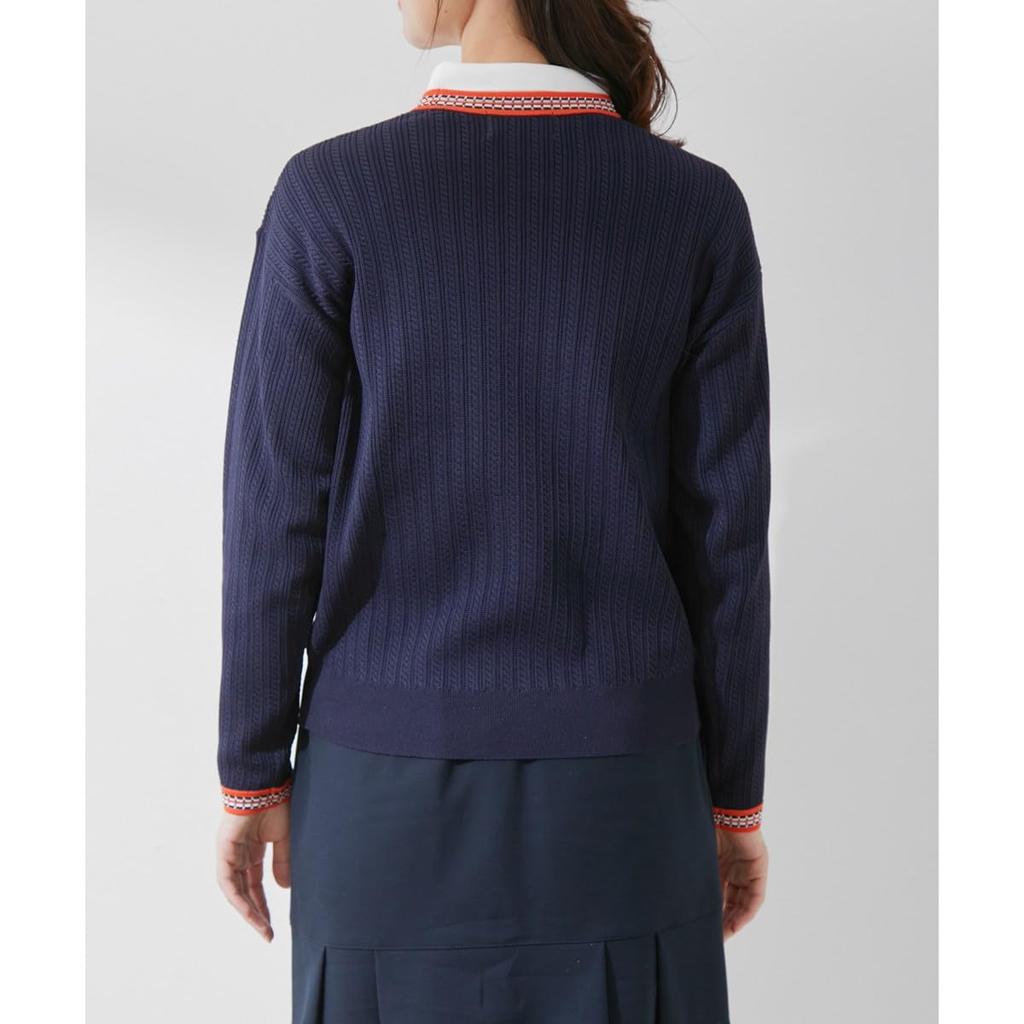 Jun Rope Knit Pullover with Mini Cable Pattern and Long Size 40 & Women's Sleeves,