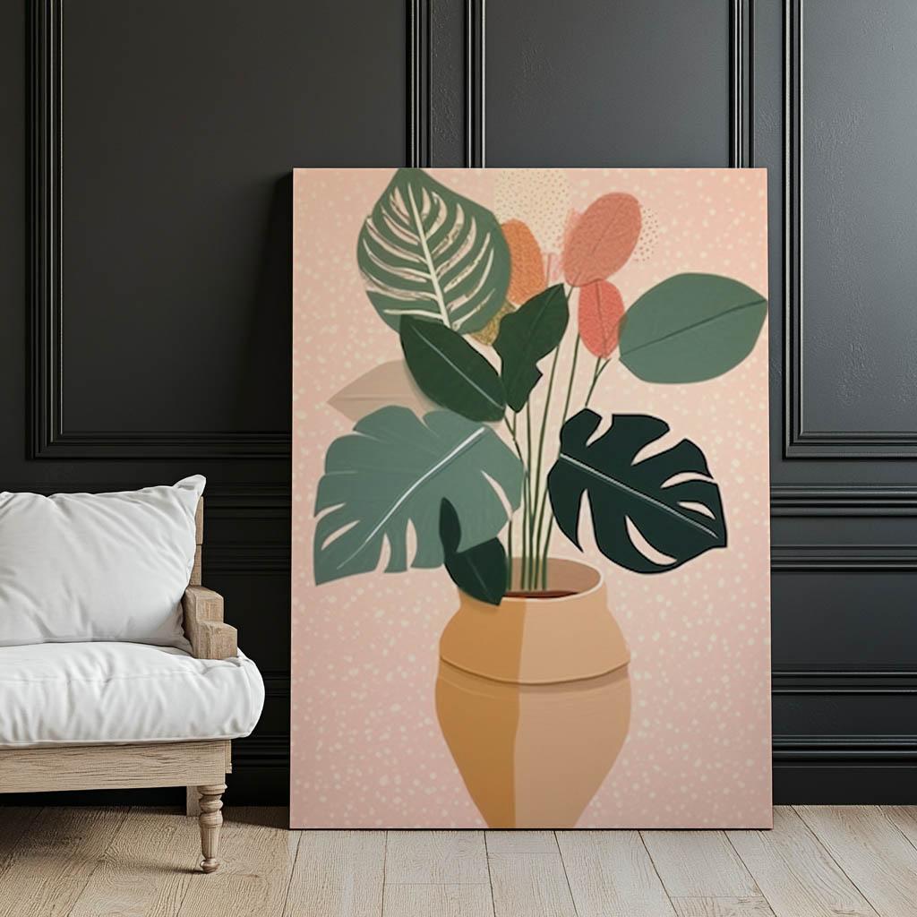 Roślina W Doniczce Boho Roślina W Doniczce Boho, 70X100 Cm, Bez Ramy, Papier Matowy 230 Gsm