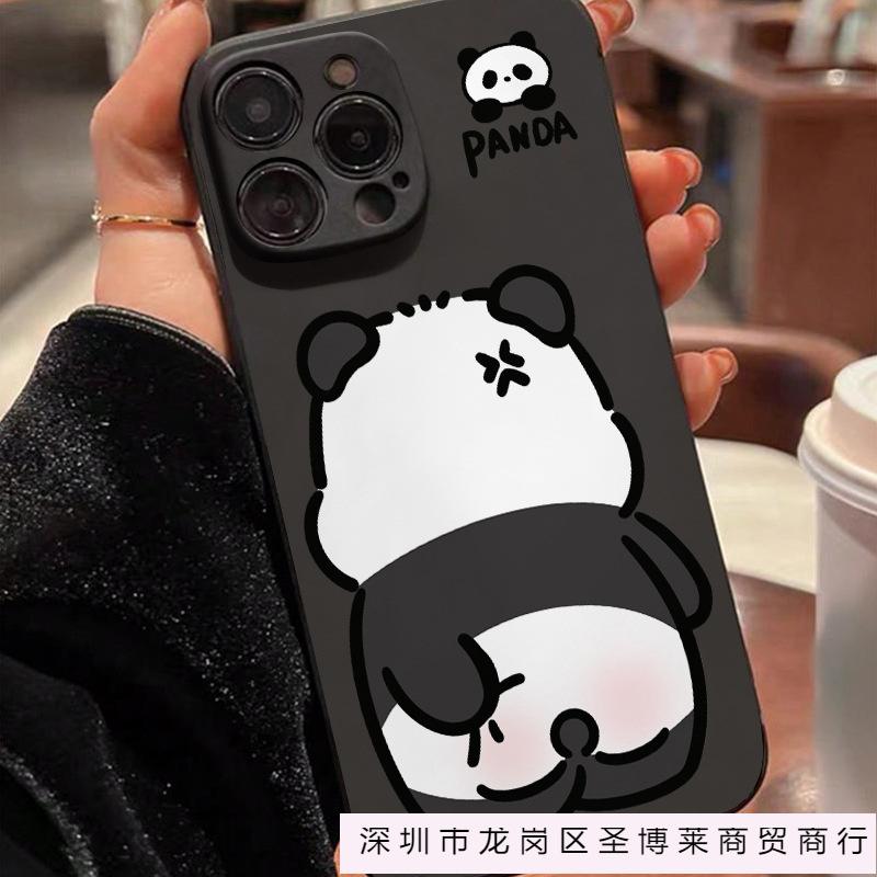 Черно-белая панда совместима с чехлами для телефонов iPhone 16 Pro Max и iPhone 11/12/13/14/15 Pro Max x/xs