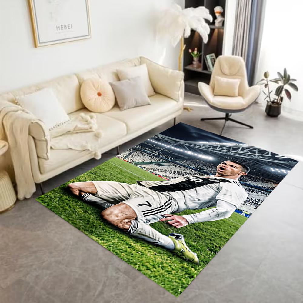 Cristiano Ronaldo Trophy Celebration Floor Rug Office Rug Suitable for Living Rooms Outdoor Playrooms Dormitory Antislip Carpet Decorate Offices