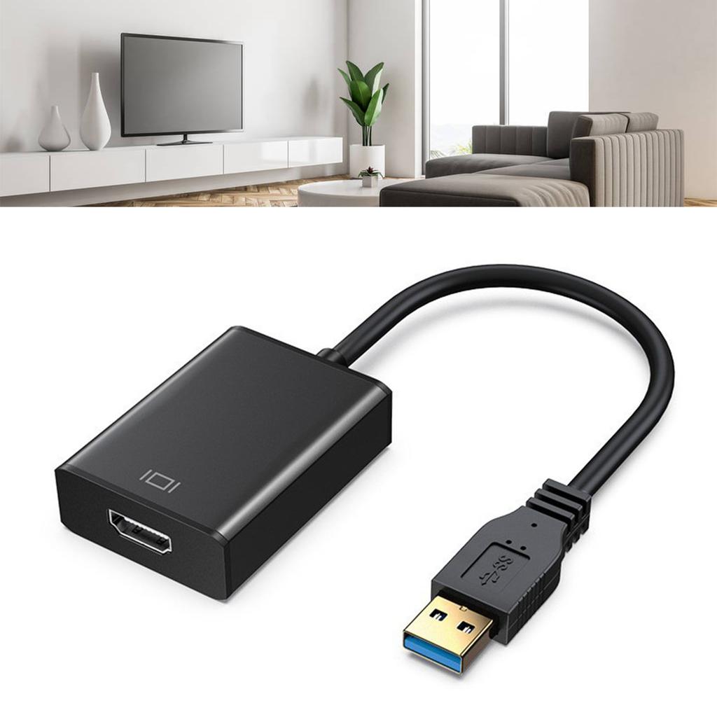 Адаптер USB3.0 к HD мультимедийному интерфейсу 5 Гбит/с Разрешение 1920x1080 HD Компьютерный адаптер для ПК Мониторов Черный