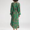 Ladies' Loose Comfortable Fashionable Casual Floral Print Long Sleeved Long Dress V-neck Dress