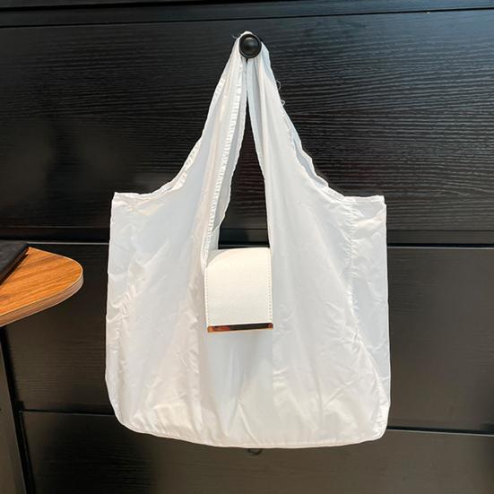 Складная расширяемая мини-сумка-тоут с брелоком, портативная нейлоновая сумка для покупок, многоразовая дорожная сумка для повседневных покупок