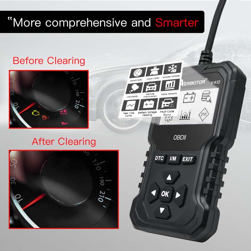 Newest Original V410 OBD2 Scanner OBD Code Reader & Scan Tools Professional Car Engine Diagnostic Scanner Mechanic for All OBDII Protocol Cars