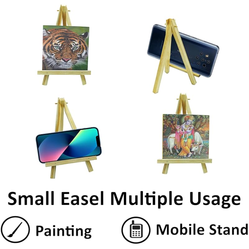 Eduway 6 Inch Mini Wooden Display Easel Tripod Stand For/Sketch Accessories/Natural Craft/Art/Painting/Mini Canvas/Photo