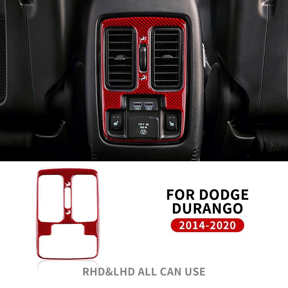 For Dodge Durango 2014 2015 2016 2017 2018 2019 2020 Real Soft Carbon Fiber Sticker Car Rear Air Vent Interior Trim Accessories E10