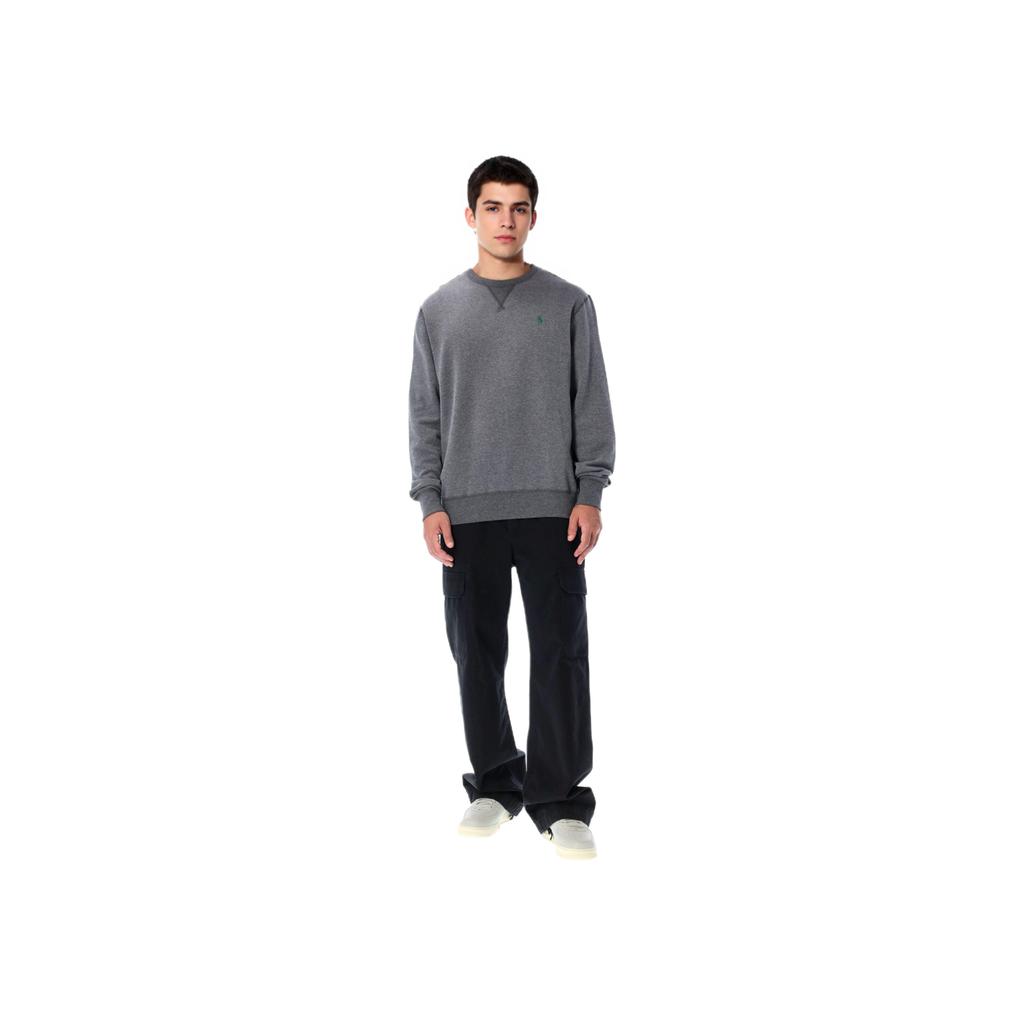 Polo Ralph Lauren FW22 Solid Logo Вышитый круглый вырез Толстовка Мужская Толстовка Серый 710766772-039