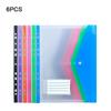 6 pcs Plastic Binder Pocket Clear Punched Pockets New Binder Folders  Office
