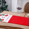 Christmas Table Runner Christmas Embroidered Santa Claus Tablecloth Xmas Placemat Decoration for Entrance Table and