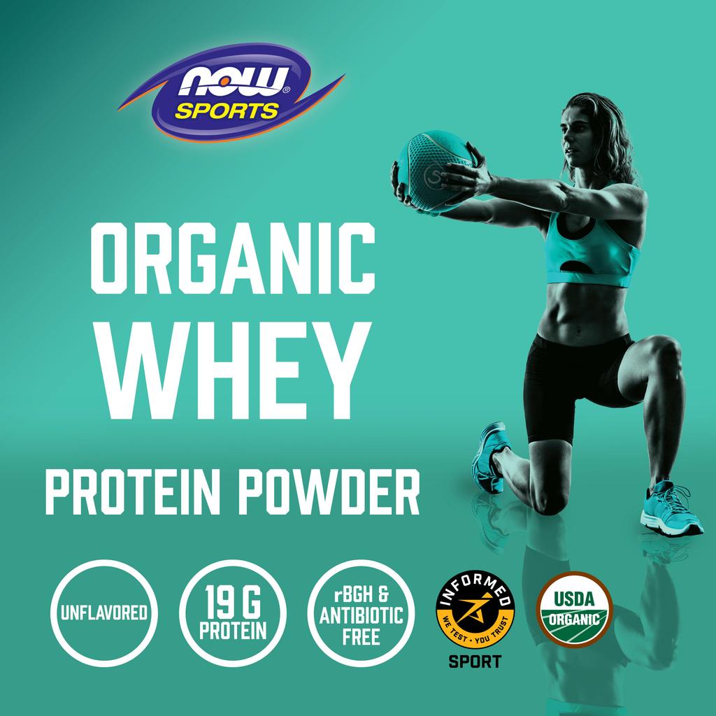 Now Foods Sports, Organic Whey Protein, Naturally Unflavored, 1 Lb (454 G)