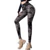 Seamless Tie Dye Print Gym Pants High Waist Tummy Control Yoga Tights Elastic Sports Leggings for Women Spandex