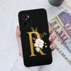 For OPPO A72 A73 A74 A75 A76 A77 A78 A79 A83 A91 Case Cover Luxury Flower Letters Shockproof Screen Protector Matte Soft Silicone For OPPO Bumper