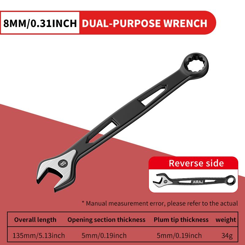 Dual-Ended Wrench, Ratchet Wrench, Industrial Grade, Hardware Tool, Auto Repair Universal Wrench