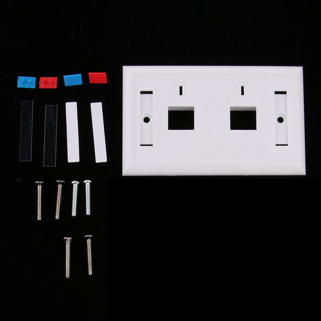 120MM Wall Plate Dual Port Network Socket Outlet Panel Combo