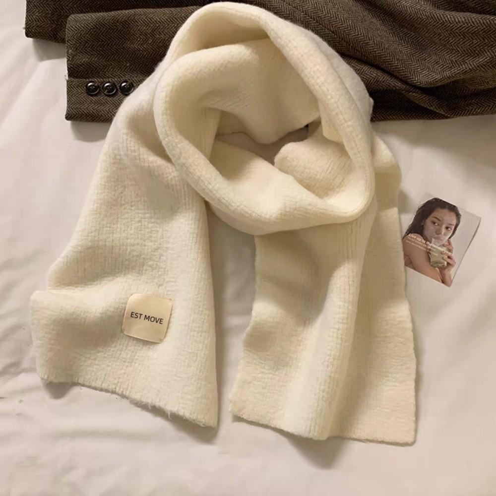 Solid Color Neck Warmer Thickened Winter Scarf Fashion Warm Scarf Winter