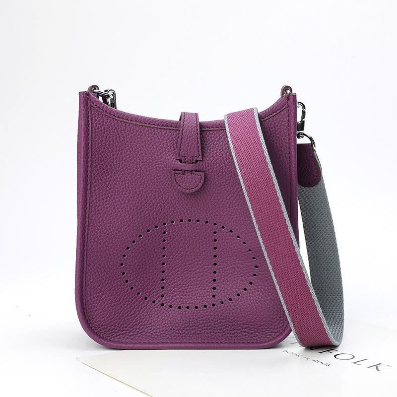 Фабричная оптовая продажа сумка-ведро из натуральной коровьей кожи первого слоя женская сумка с узором личи полый дизайн на одно плечо через плечо полый дизайн