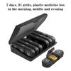 Pill Box 7 Days Organizer 21Grids 3 Times One Day Portable Travel With Large Compartments For Vitamins Medicine Fish Oils