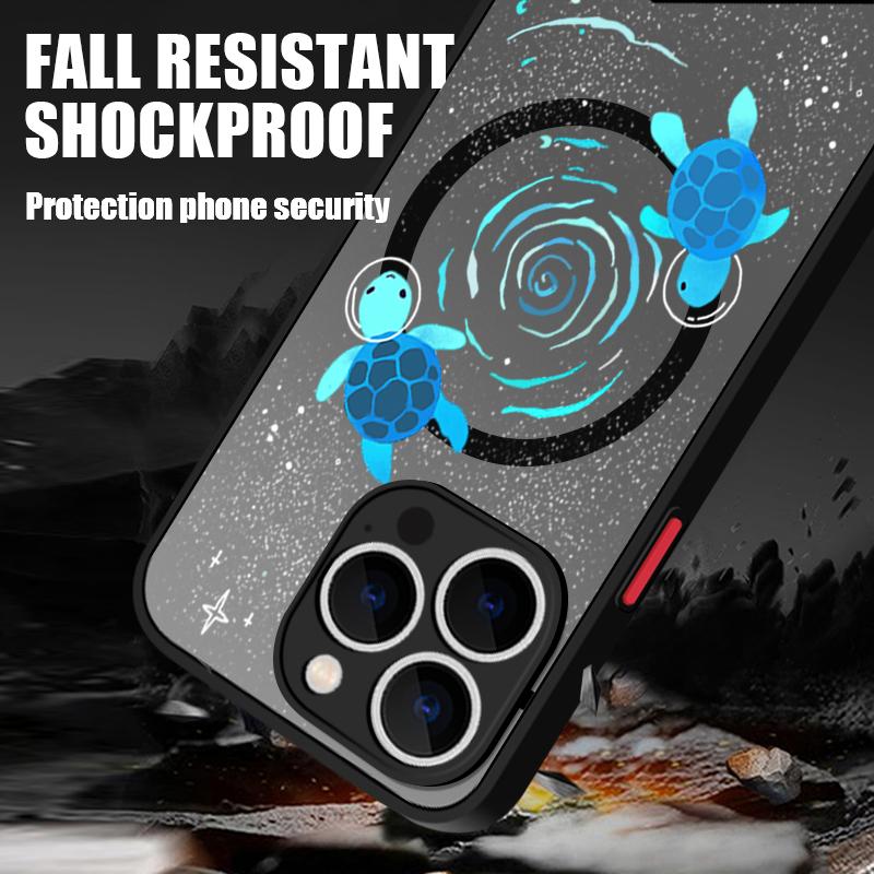 Чехол с рисунком Морская Черепаха, Ракушка, Кит для iPhone 17 Pro Max Магнитный для Magsafe Гибридный ТПУ+ПК Матовая Крышка для iPhone 16 Pro Max 15 14 13 12 11 16E Air