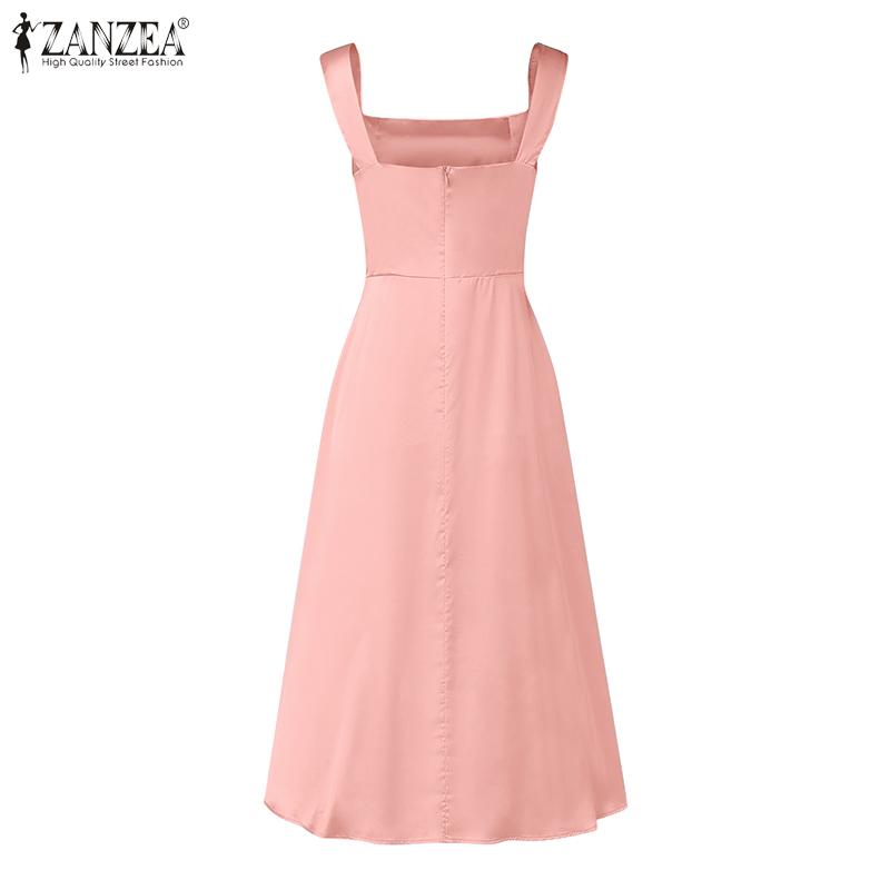 ZANZEA Women Summer Casual Sleeveless French Style Party Dress