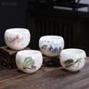 110ML Handmade Chinese Ceramic Teacup Exquisite White Porcelain Tea Cup Tradition Master Cup Household Drinkware Tea Accessories