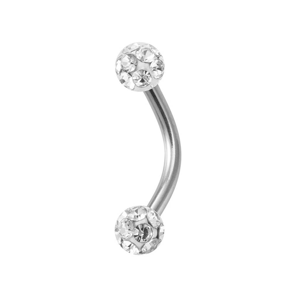 Stainless Steel Rhinestone Piercing Ring Ball Nose Ring Eyebrow Stud Fake Lip Stud Piercing Jewelry