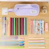 Student Solid Color Pencil Case Three-layer Large Capacity Pencil Cases Waterproof Durable Fabric Stationery Bag
