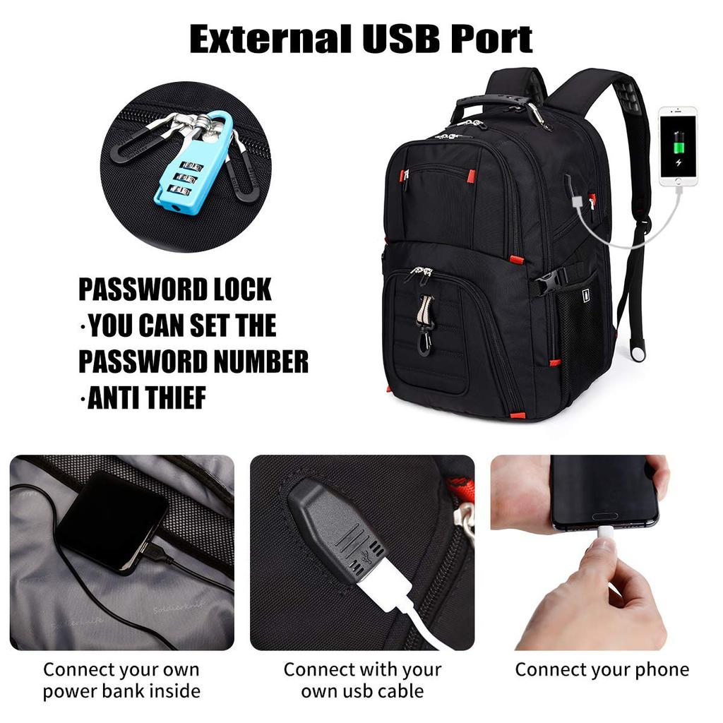 New Large Capacity Multifunctional Backpack for Travel Laptops Men's Waterproof and Wear-resistant Backpack with USB