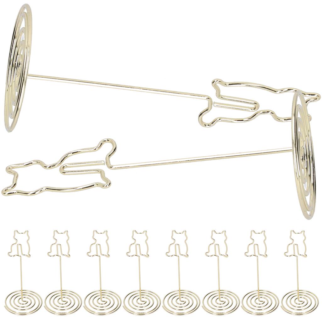 10 шт. зажим для фото кота с подставкой для стола, заметки, железная проволока, канцелярские принадлежности