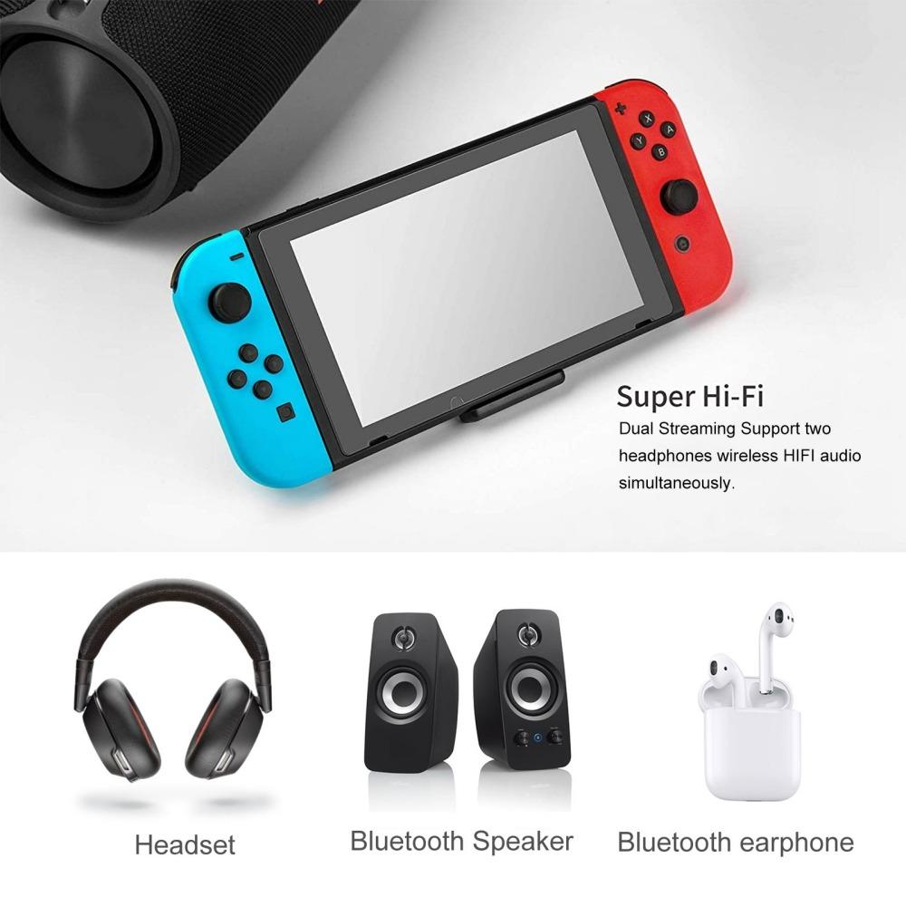 Адаптер Bluetooth для Switch Lite Разъем USB-C с низкой задержкой для PS4/PS5 ПК Портативный мини-микрофон BT Dongle Двойной потоковый беспроводной аудиопередатчик