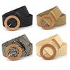 Summer Women Elastic Belt Round Buckle Vintage Boho Straw Woven Belt Dress Belt