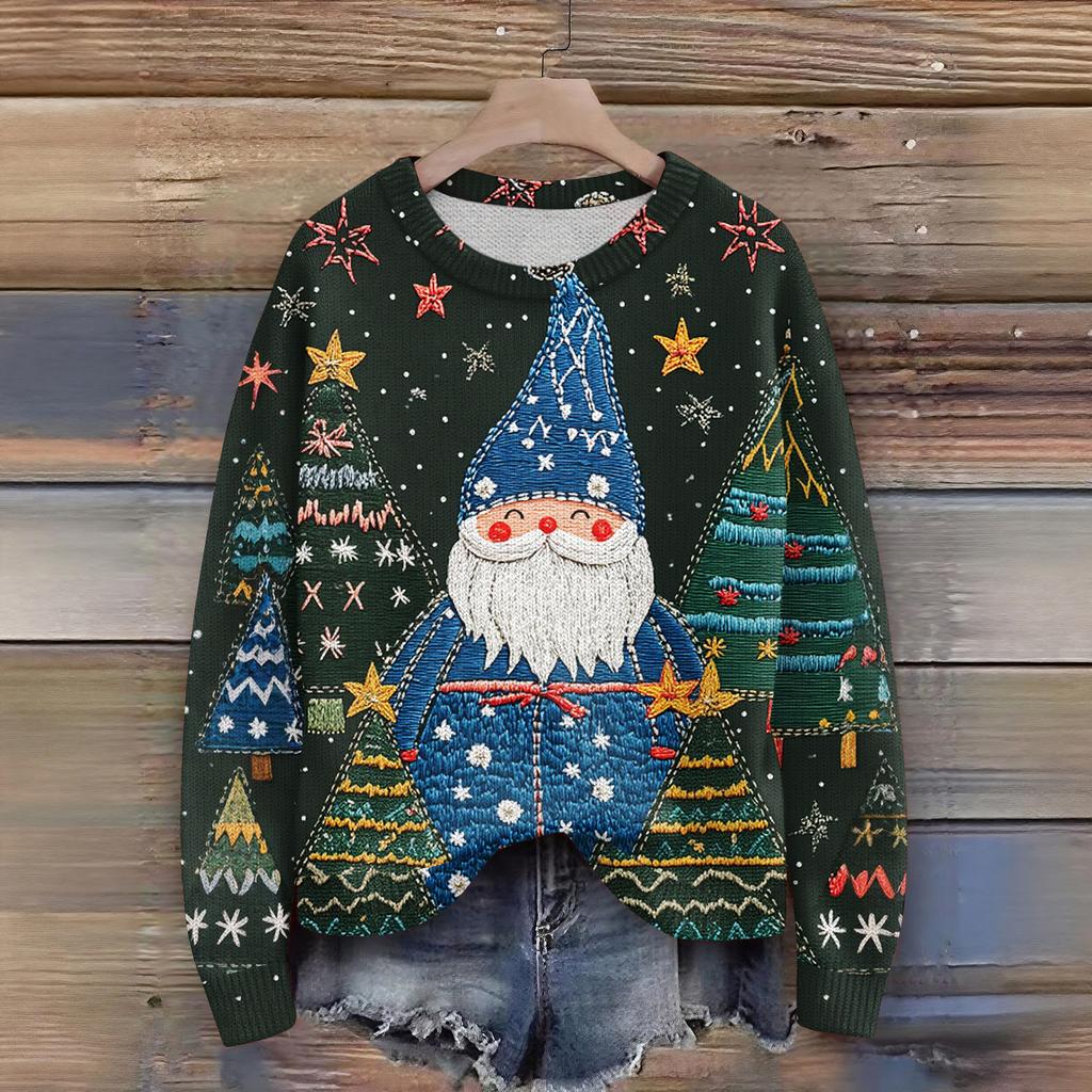 Women'S Christmas Sweater Cute Fun Christmas Sweater Fall And Winter Long Sleeve Knitted Sweater