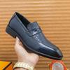 Men's Casual Leather Shoes Large Size New Loafers Fashion Men's Business Dress Leather Shoes Overalls Lazy Shoes
