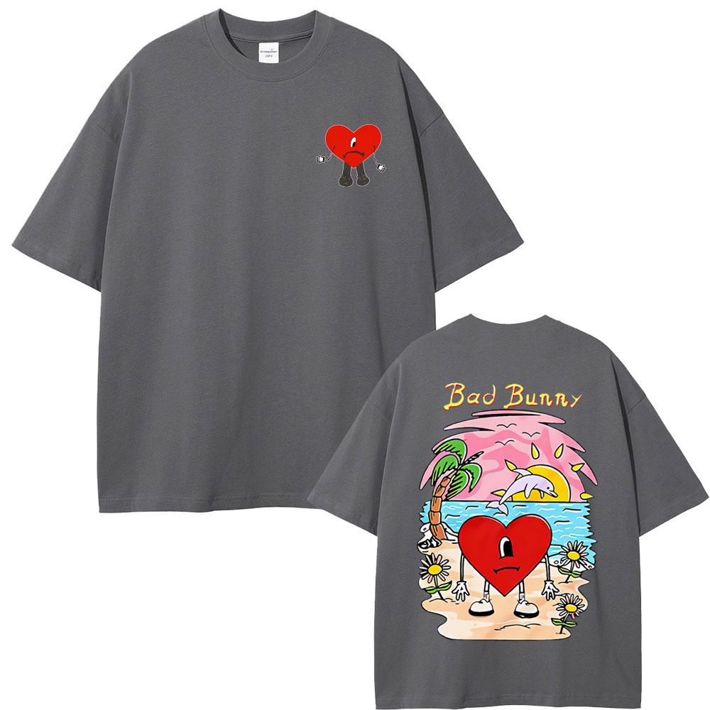 2025 Summer Bad Rabbit Tshirt Un Verano Sin Ti Graphic Tshirt Mens Fashion Super Street Casual Highquality Cotton Tshirt