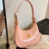 Premium Patent Leather Glossy Armpit Bag 2025 New Fashionable Solid Color Portable Crescent Bag Niche Commuter Shoulder Bag