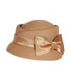 Women’s Vintage Straw Cloche Church Hat with Satin Bow | Elegant Bowler Bucket Hat for Tea Party Wedding Garden Formal Events