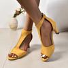 Heeled Sandals Women Back Zipper Fishmouth High Heels Women Shoes Summer Fashion Stiletto Women Sandals