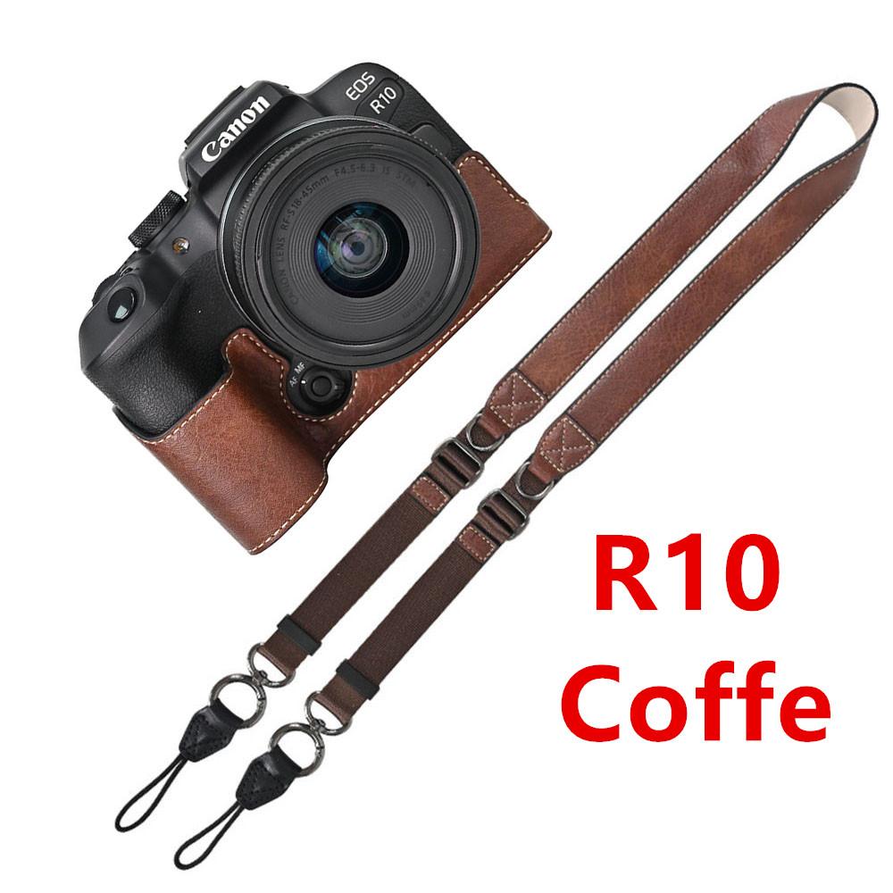 Получехол для камеры из ПУ кожи личи для Canon EOS R50V R50 R100 R8 R10 R5 R5II R6 R6II 200D 200DII SX70HS, чехол с плечевым ремнем