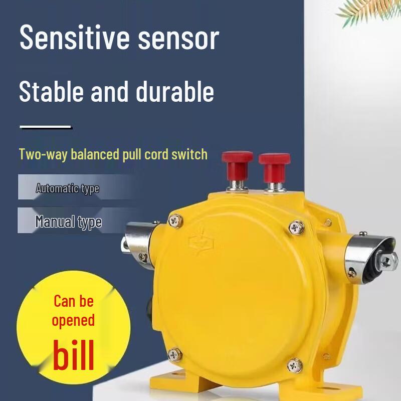 Bidirectional Pull Cord Safety Switch with Reset