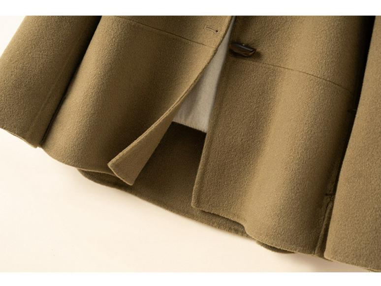 Женское двустороннее пальто из шерсти и кашемира с лацканами - 2025 Осень/Зима Маленький выпуск